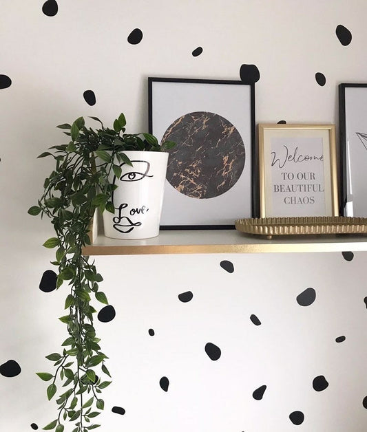 Black Gold Circle Home Simple Home Wall Decor Print-0